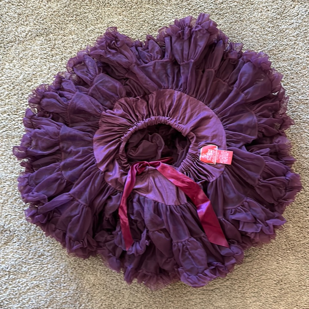 Burgundy Tutu Couture fluffy skirt size small